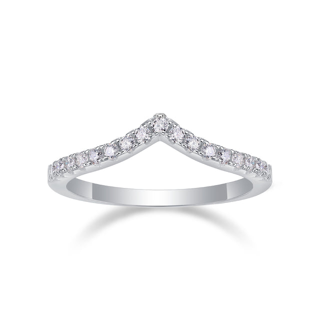 Bague Lucera en Argent Sterling, bague chevron vue de face