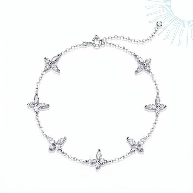 Bracelet Panchay en argent sterling 925, sur fond blanc